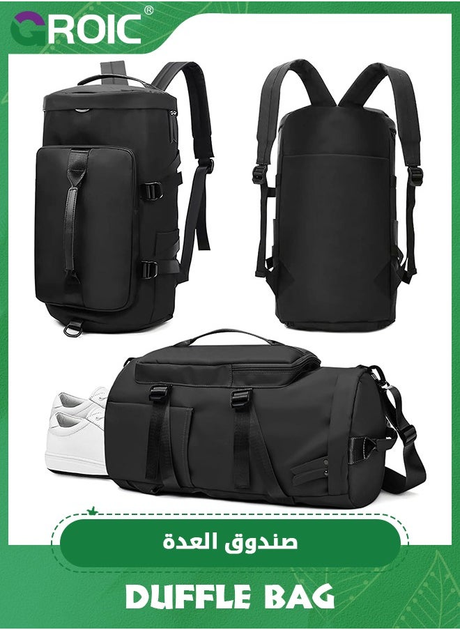 GROIC Gym Bag, Workout Gym Backpack with Shoe Compartment Sports Duffel Bag, Sports Duffel Bag for Gym with Wet Pocket & Shoe Compartment, Overnight Weekender Travel Bag for Camping, Hiking, Gym  - Image 1