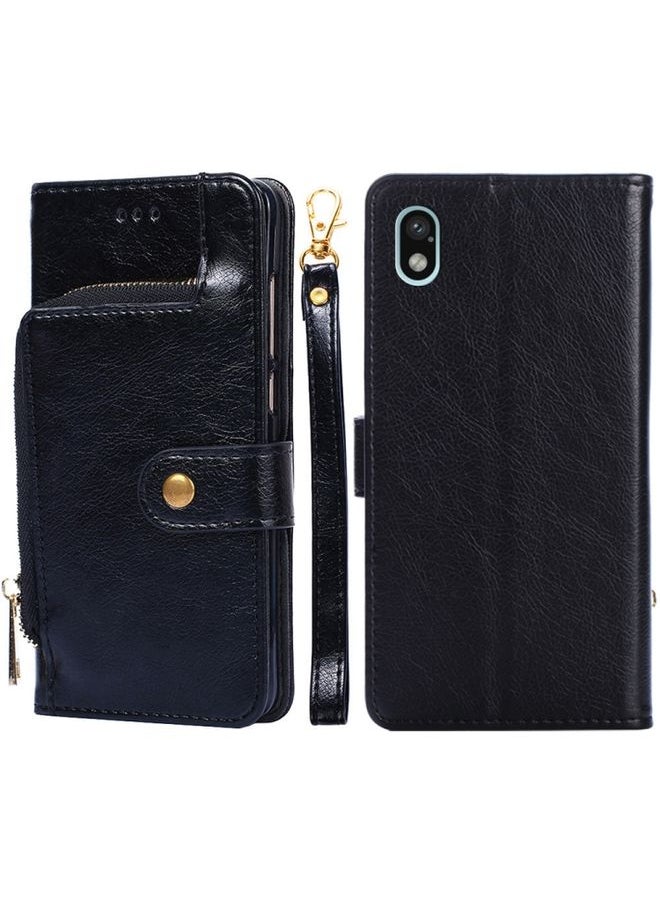 HuHa - Case Cover For For Sony Xperia Ace III Zipper Bag Leather Phone Case(Black) - Image 1