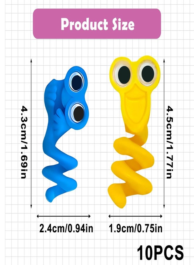 Tarini 10Pcs Pencil Toppers, Fancy Pencil for Kids, Cute Googly Eye Pen Toppers - Soft Gel Cartoon Pencil Toppers, Student Stationery Toys & Gift (Random Colors) - Image 2