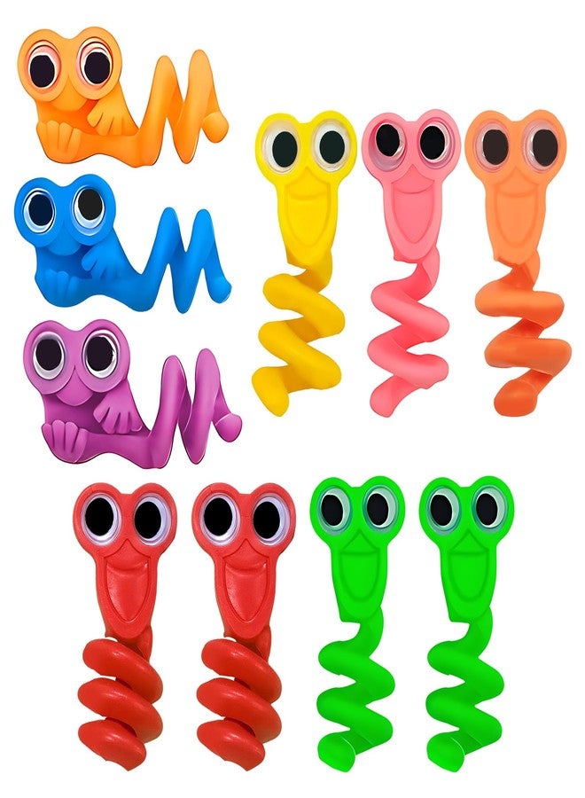 Tarini 10Pcs Pencil Toppers, Fancy Pencil for Kids, Cute Googly Eye Pen Toppers - Soft Gel Cartoon Pencil Toppers, Student Stationery Toys & Gift (Random Colors) - Image 1