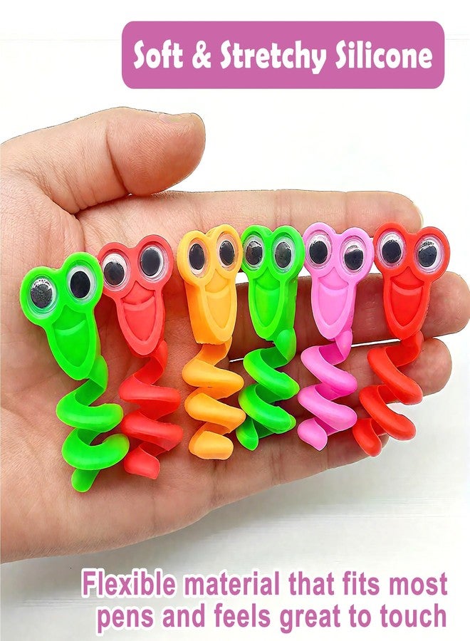 Tarini 10Pcs Pencil Toppers, Fancy Pencil for Kids, Cute Googly Eye Pen Toppers - Soft Gel Cartoon Pencil Toppers, Student Stationery Toys & Gift (Random Colors) - Image 4