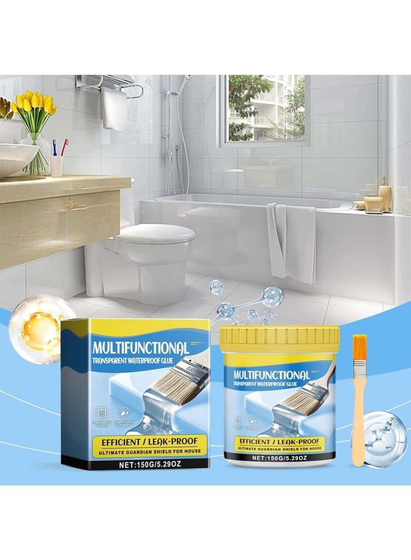 SOLARAE Transparent Leak Repair Sealant, Invisible Waterproof Agent, Multifunctional Invisible Waterproof Coating, Equipped with brush， for Roofs & Foundations, Effective Indoors & Outdoors (150g) - Image 3