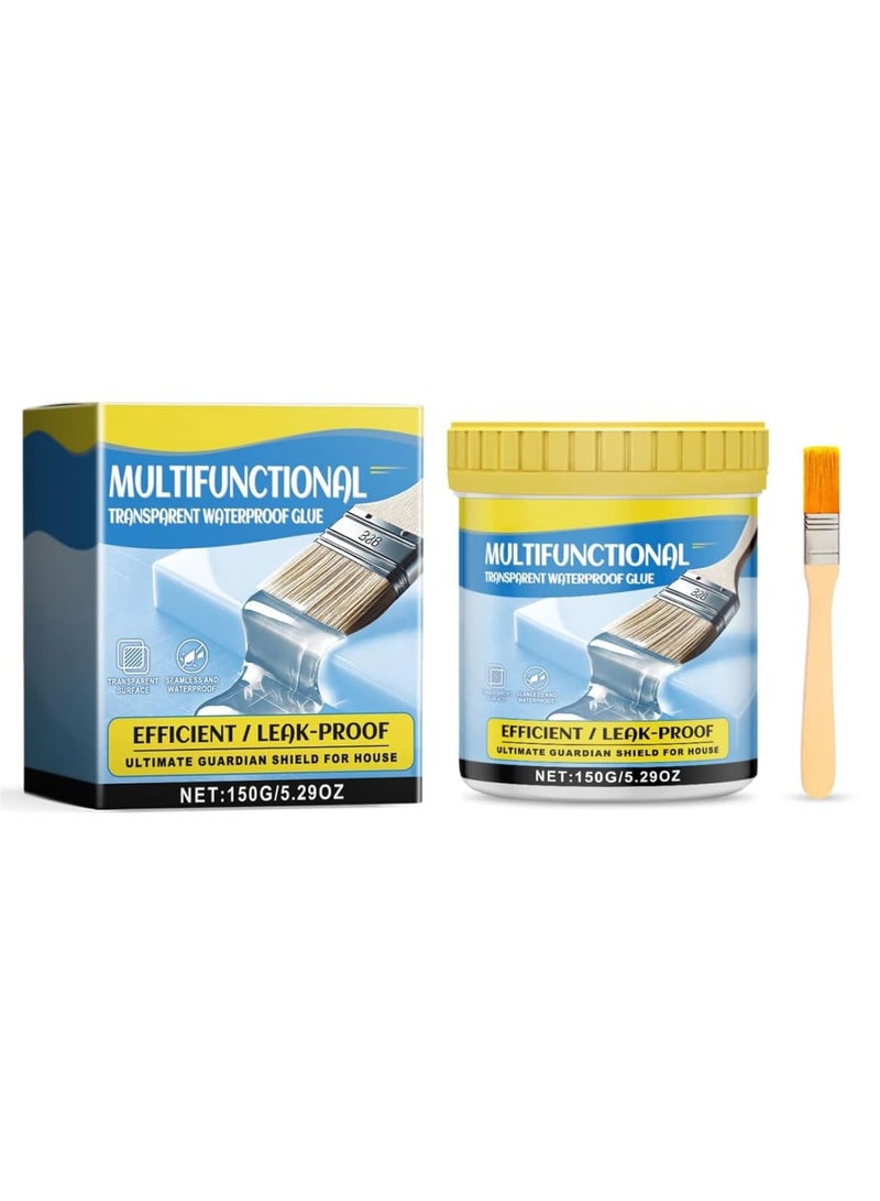 SOLARAE Transparent Leak Repair Sealant, Invisible Waterproof Agent, Multifunctional Invisible Waterproof Coating, Equipped with brush， for Roofs & Foundations, Effective Indoors & Outdoors (150g) - Image 1
