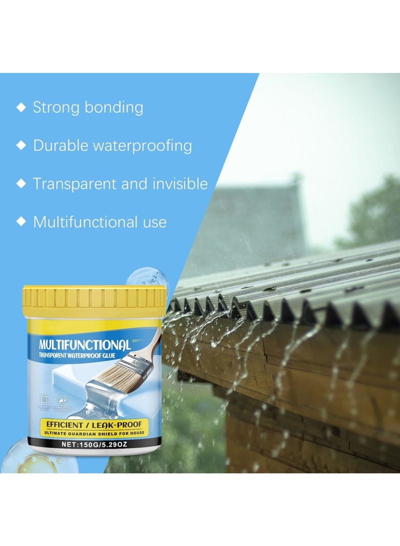 SOLARAE Transparent Leak Repair Sealant, Invisible Waterproof Agent, Multifunctional Invisible Waterproof Coating, Equipped with brush， for Roofs & Foundations, Effective Indoors & Outdoors (150g) - Image 2