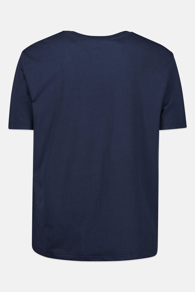 Fudo Men Crew Neck Short Sleeve Solid T-Shirt, Navy - Image 4