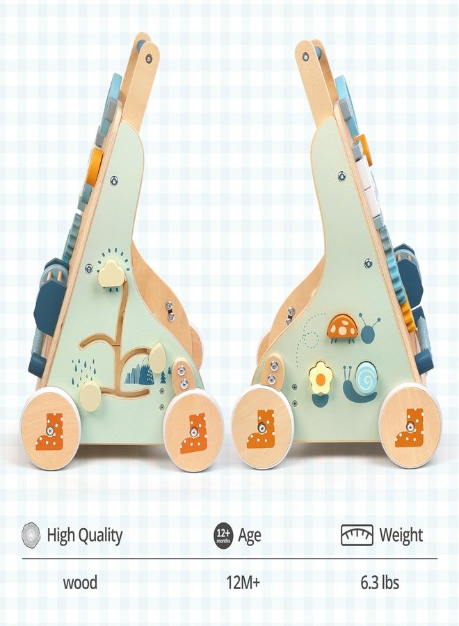PairPear Wooden Baby Walker, Baby Push Walker, Montessori Walker Toy with Activity Center for Girls Boys, Adjustable Speed Baby Walker for Kids Development - Image 4
