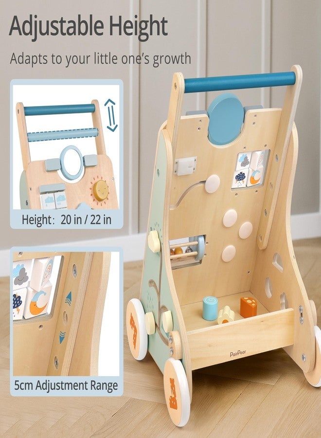 PairPear Wooden Baby Walker, Baby Push Walker, Montessori Walker Toy with Activity Center for Girls Boys, Adjustable Speed Baby Walker for Kids Development - Image 5