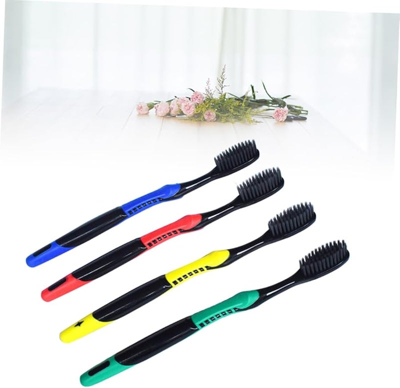 8 قطع فرشاة أسنان بالفحم بشعيرات ناعمة للبالغين للاستخدام المنزلي والسفر واليومي بألوان متنوعة - Image 5