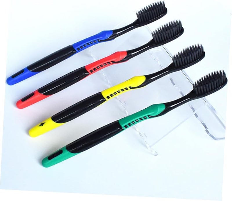 8 قطع فرشاة أسنان بالفحم بشعيرات ناعمة للبالغين للاستخدام المنزلي والسفر واليومي بألوان متنوعة - Image 4