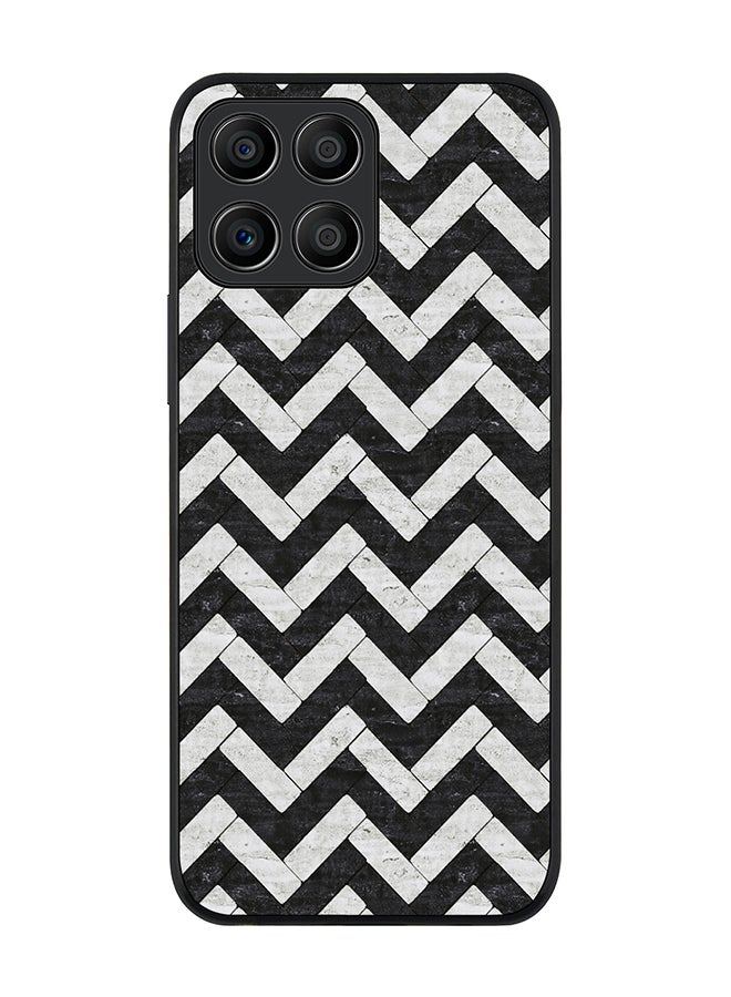 Stylizedd Rugged Black edge case for Honor X6 Slim fit Soft Case Flexible Rubber Edges Anti Drop TPU Gel Thin Cover - Chevron Tiles - Image 1