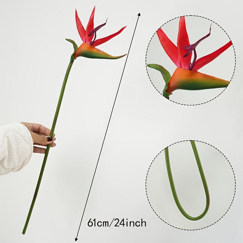 Set Of 2 Blue Artificial Bird Of Paradise 24 Inches Tropical Plant - Image 2