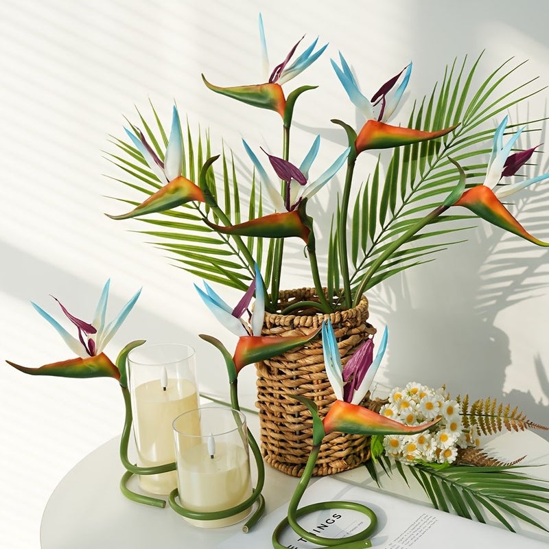 Set Of 2 Blue Artificial Bird Of Paradise 24 Inches Tropical Plant - Image 4