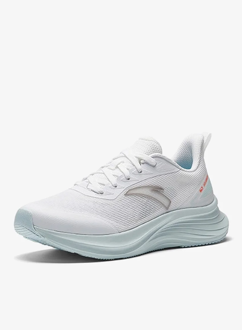 ANTA Lightweight Shock-Absorbing Running Shoes 2025 New Arrival Abrasion Resistant Non-Slip Plaid Sports Running Shoes White