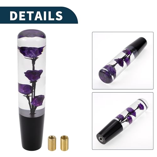 TUCKBOLD Car Gear Shifter Knob 20cm | Front Shift Lever Knob Universal for Automatic and Manual Vehicle Acrylic Purple with 2 Adapter 1 Set - Image 5