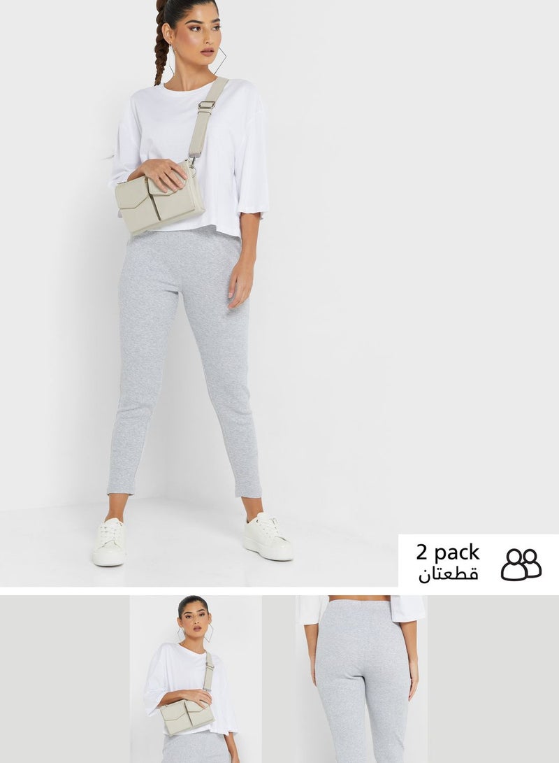 boohoo 2 Pack High Waist Leggings - Image 1