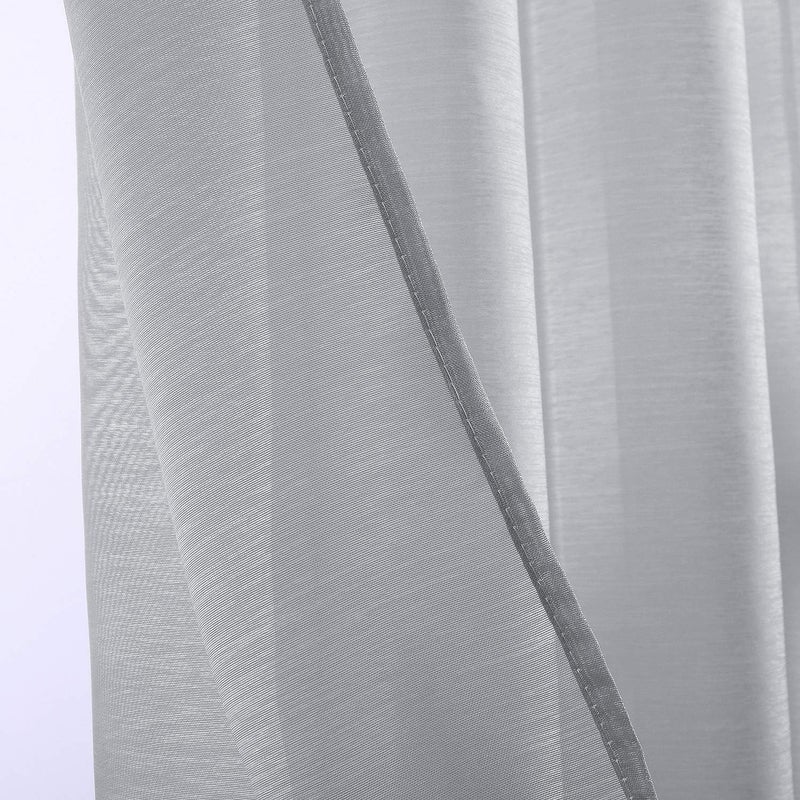 DONREN Luxury Soft Sheer Curtains for Bedroom - 72 Inch Length Grommet Sheer Curtains for Living Room,2 Panels,Grey - Image 5
