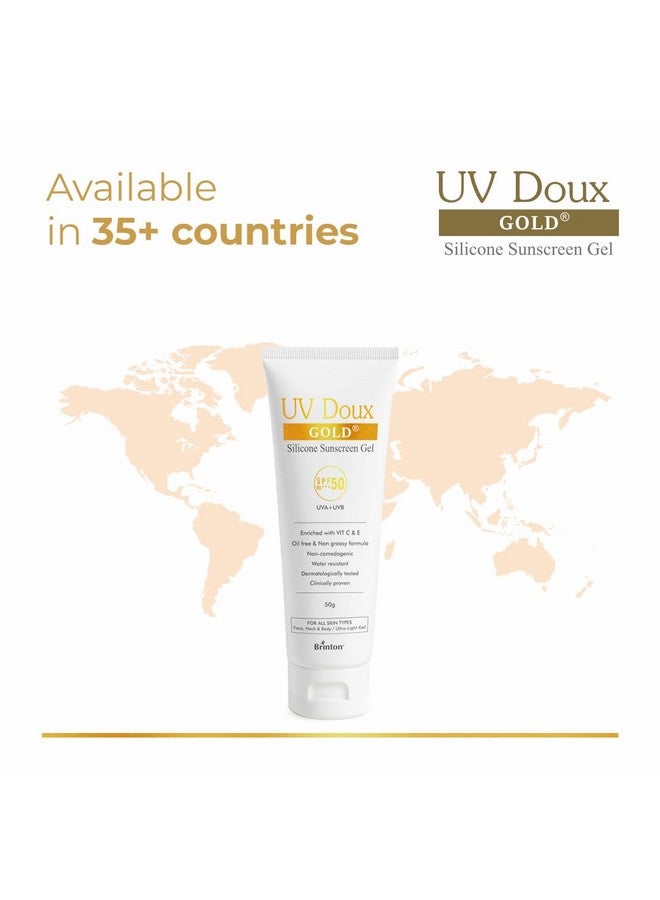 Brinton جل واقي شمس برينتون يو في دوكس جولد سيليكون SPF 50 PA+++ مع فيتامين C و E | حماية من UVA/UVB | غير دهني، مقاوم للماء | لجميع أنواع البشرة، 100 جرام (عبوة من 2)  - Image 5