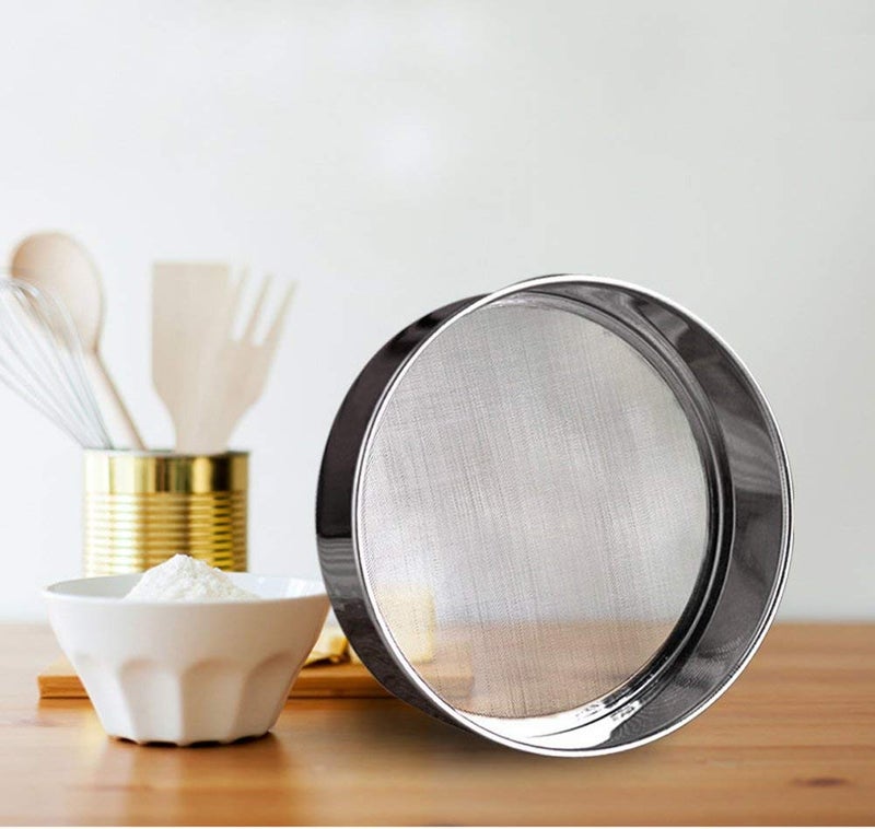 AMPSEVEN Flour Sifter for Baking - Stainless Steel 40 Mesh Small Tamis 6inch Round Sifter,Mini Fine Mesh Flour Sieve(6 Inch, 40m Mesh) - Image 3