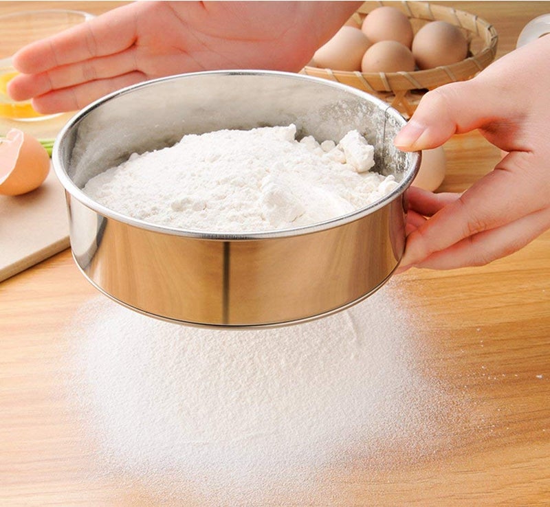 AMPSEVEN Flour Sifter for Baking - Stainless Steel 40 Mesh Small Tamis 6inch Round Sifter,Mini Fine Mesh Flour Sieve(6 Inch, 40m Mesh) - Image 4