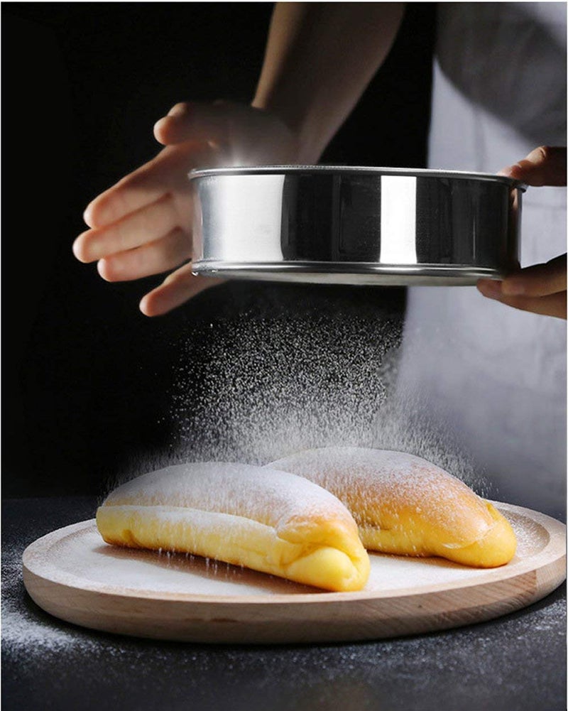 AMPSEVEN Flour Sifter for Baking - Stainless Steel 40 Mesh Small Tamis 6inch Round Sifter,Mini Fine Mesh Flour Sieve(6 Inch, 40m Mesh) - Image 5