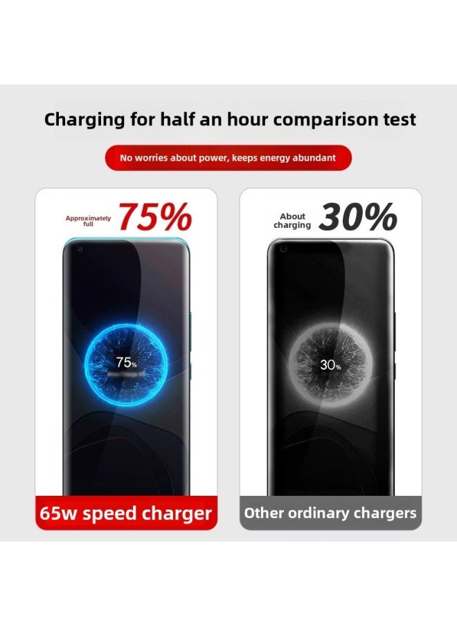 Suitable For One Plus 9 Charging Head Type-c Charging Head Fast Charging Line Output Data Line OnePlus9 Double C Port Charging-Color:65w Super Flash Charging Head + 2m Flash Charging Cable Dual Typec Set Oneplus9 Dedicated