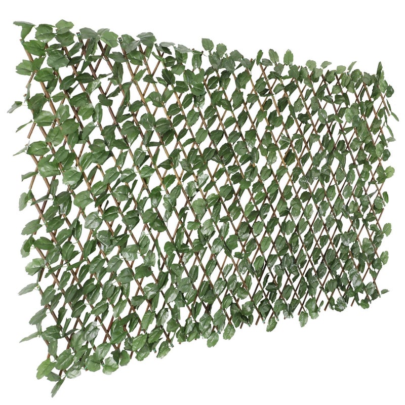 TANG 1PC Artificial Leaf Expandable Privacy Fence Screen, Faux Boxwood Stretchable Lattice Panels for Patio Backyard Balcony Screens Greenery Wall Decoration, Ivy Single Side - Image 1