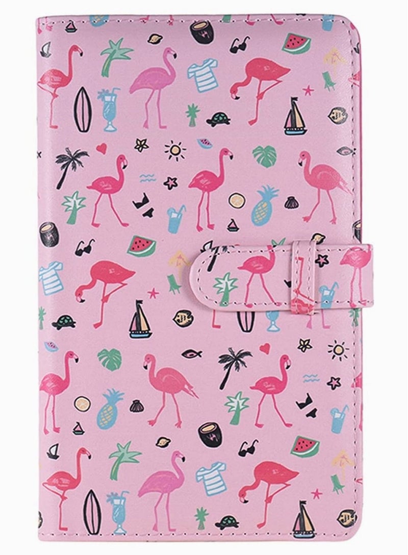 كابتن تيك Mini Photo Album, KASTWAVE 96 Pockets PU Leather Flamingo Pattern Polaroid Photo Album, Mini Photo Book for Fujifilm Instax Mini 9 8 7s 70 25 50s 90 Films Photo Camera Paper for Credit Card - Image 1