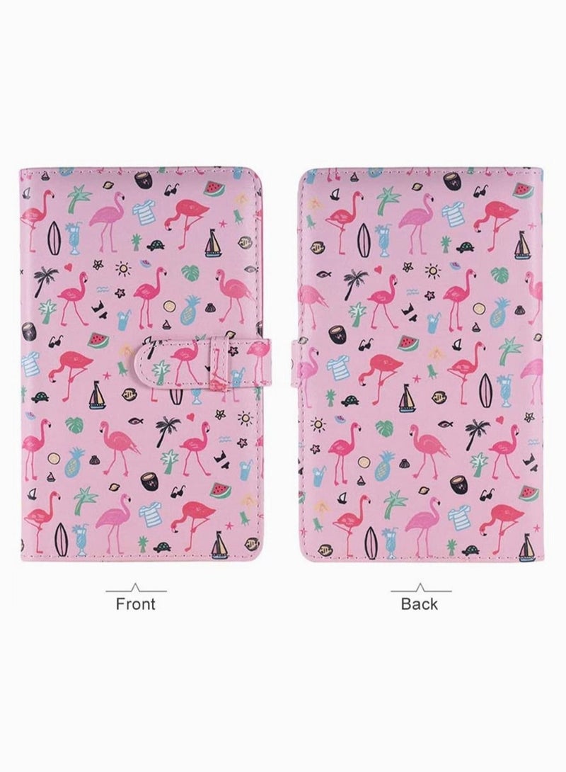 كابتن تيك Mini Photo Album, KASTWAVE 96 Pockets PU Leather Flamingo Pattern Polaroid Photo Album, Mini Photo Book for Fujifilm Instax Mini 9 8 7s 70 25 50s 90 Films Photo Camera Paper for Credit Card - Image 5