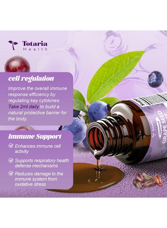 Totaria Grape Seed Extract Liquid Drops | High Potency 95% Polyphenols Antioxidant Supplement for Skin, Heart & Immune Support | Vegan, Gluten Free | Alcohol-Free & Non-GMO | 2FL - Image 4