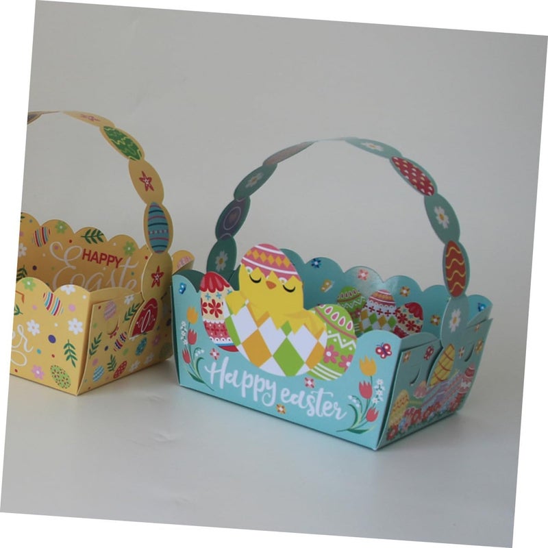 MOBUTOFU Easter Party Candy Boxes 50pcs DIY Portable Favor Boxes Green Basket Style with Handle for Treat Storage and Festival Packaging - Image 4