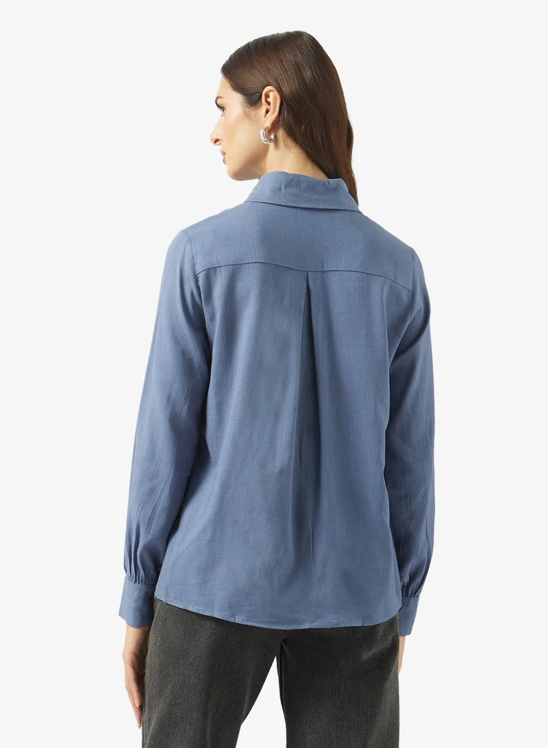 ELLA Button Down Shirt Lazer Cut Out Details