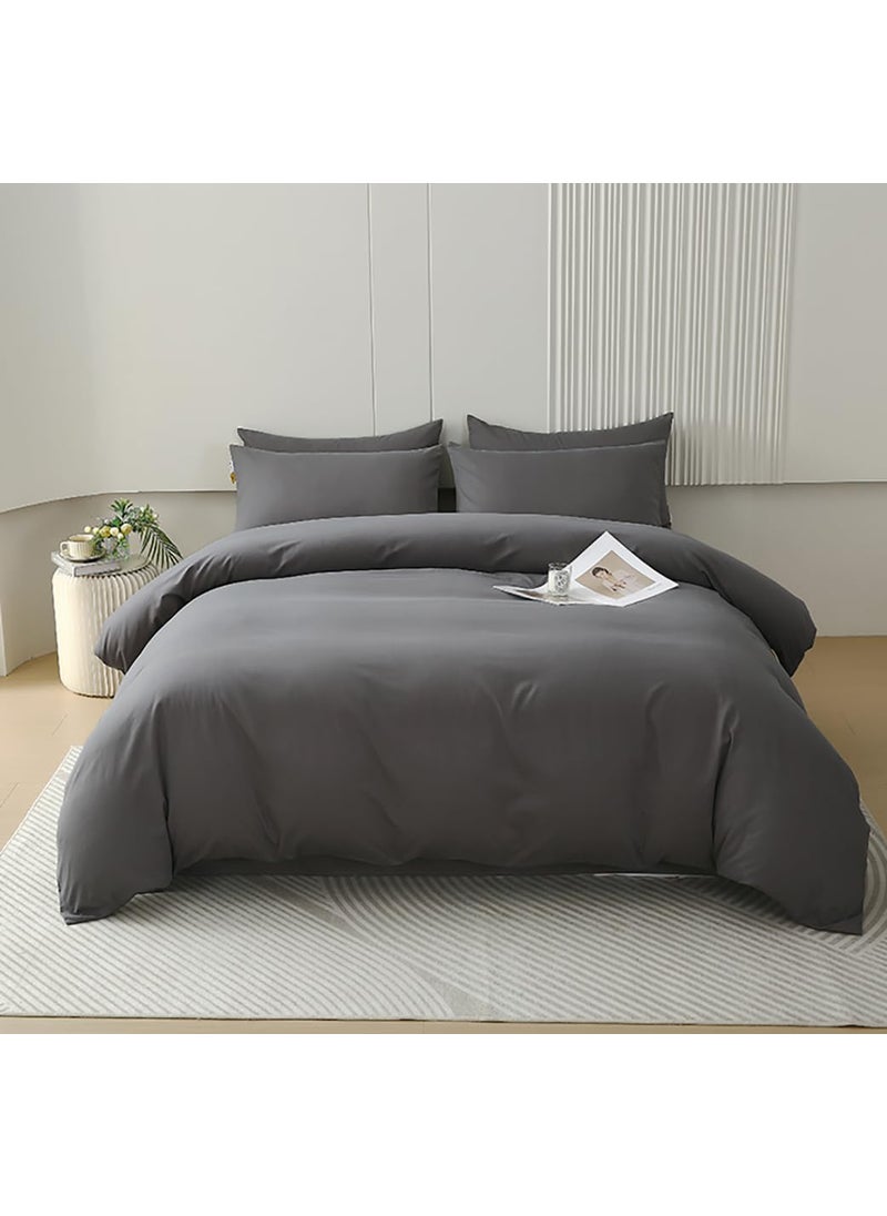 Houseri Houseri Dark Grey Comforter Set King Deep Gray Bedding Men Plain Grey Comforters Sets King Size for Women Solid Gray King Size Comforter Set Women Elegant Dark Gray Comforter Bed Blanket Quilts King  - Image 1