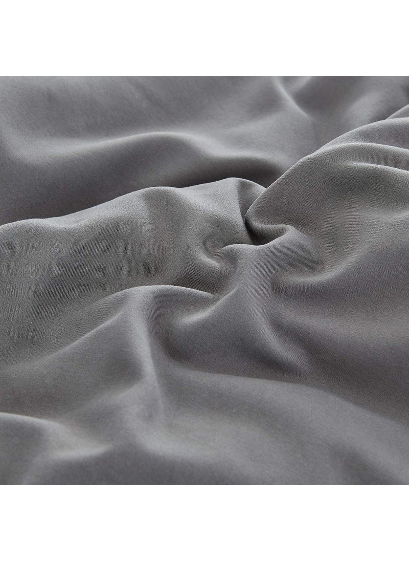 Houseri Houseri Dark Grey Comforter Set King Deep Gray Bedding Men Plain Grey Comforters Sets King Size for Women Solid Gray King Size Comforter Set Women Elegant Dark Gray Comforter Bed Blanket Quilts King  - Image 4