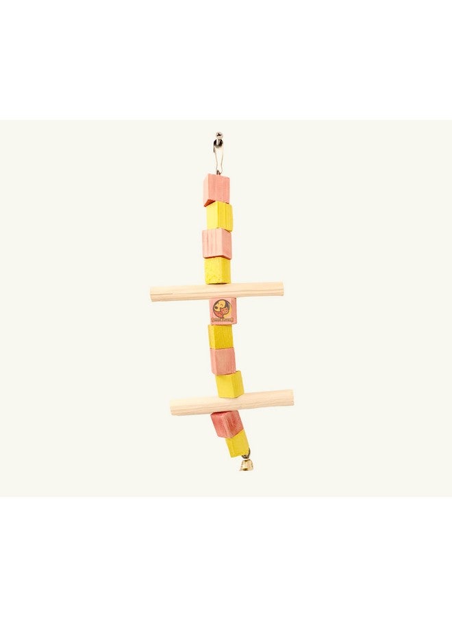 Generic Bird Toy Natural Wooden Chewing 2 Perch Swing Toy For Small To Medium Birds - Bird Cage Accessories  - Image 1
