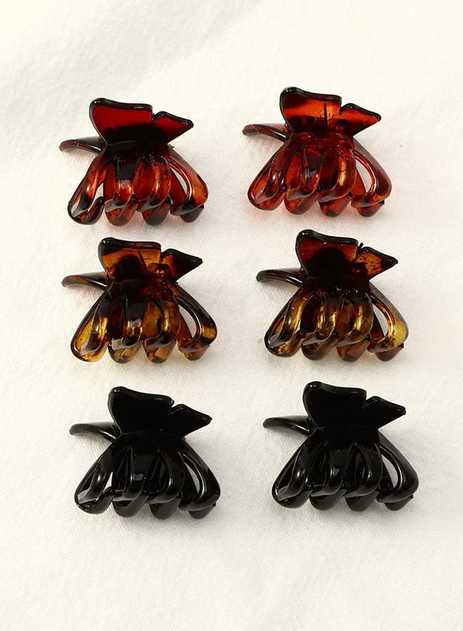 Take Two  Pack of 6 - Multi-Color Butterfly Hair Clips for Women | Best Price UAE