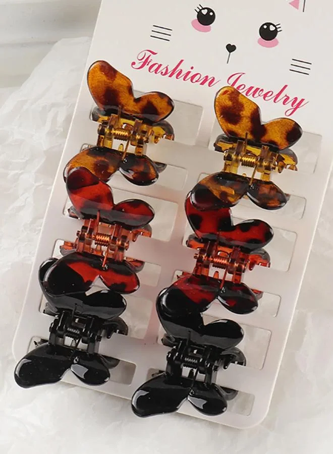 Take Two  Pack of 6 - Multi-Color Butterfly Hair Clips for Women | Best Price UAE
