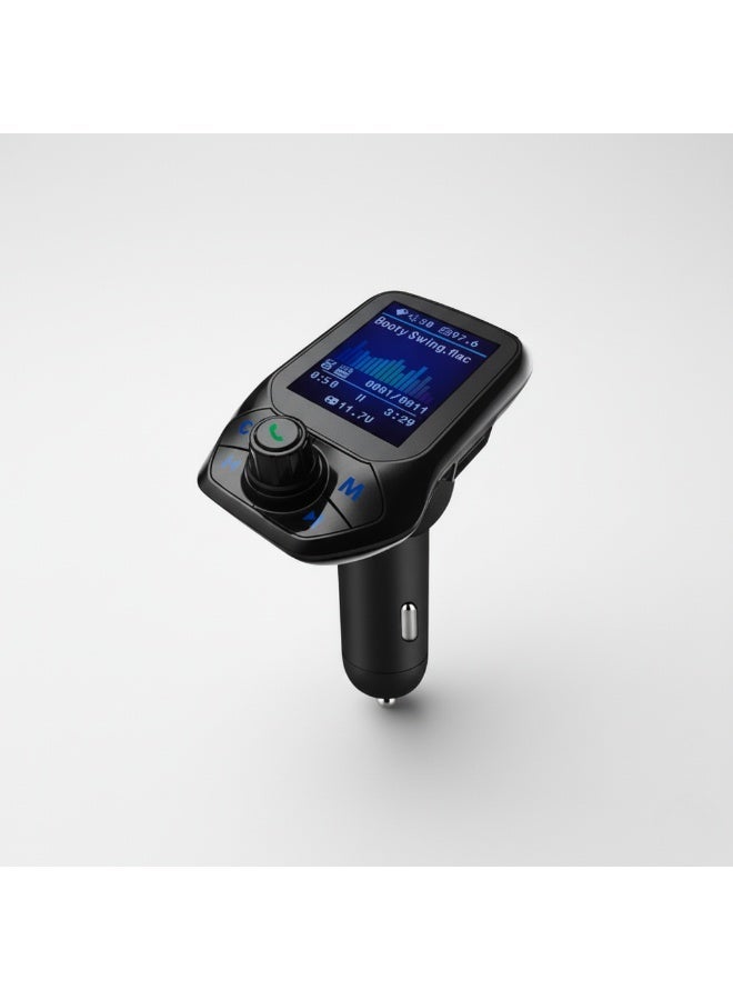 Allison Car Bluetooth FM Transmitter with Wireless Charger  Hands-Free Calling Car Kit & MP3 Player Audio Adapter  Music Receiver with USB Port & TF Card Slot - Image 1