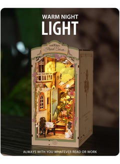 Robotime Rolife Book Nook TGB09 Flowers Corner Bookshelf Decoration with LED Lights, DIY Miniature House Kits, 3D Puzzle for Adults to Build, Decorative DIY Crafts/Birthday Gifts/Home Decor, Ideal Gift for Girls & Boys, Teens & Adults  - Image 2