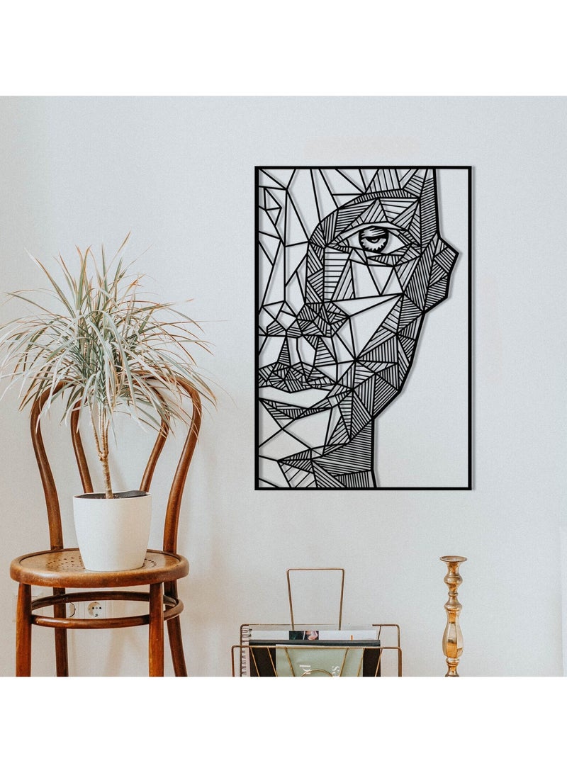 Metal Abstract Modern Face Metal Wall Art Frame - Image 1