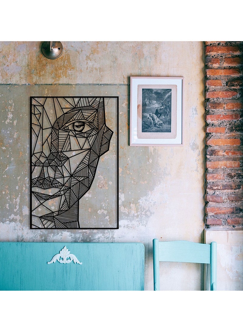 Metal Abstract Modern Face Metal Wall Art Frame - Image 3