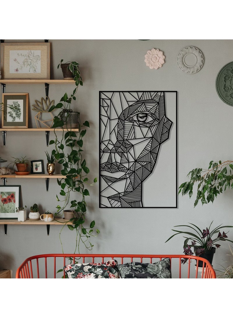 Metal Abstract Modern Face Metal Wall Art Frame - Image 4