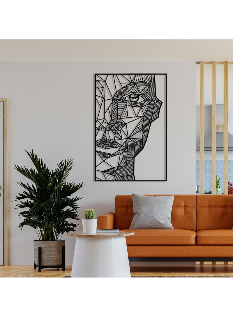 Metal Abstract Modern Face Metal Wall Art Frame - Image 2
