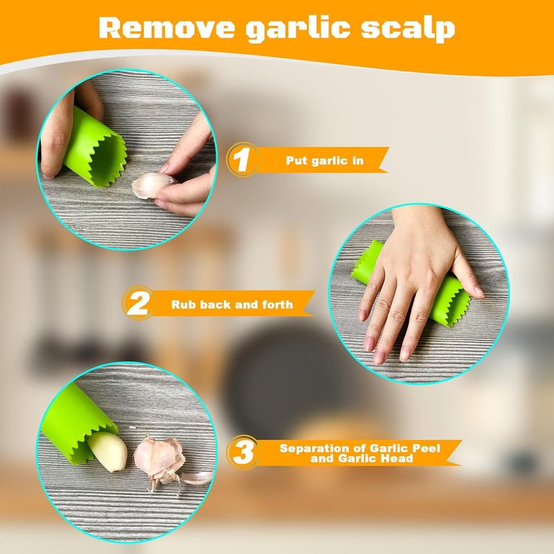 Kebley Garlic Press Rocker Heavy Duty Stainless Steel Garlic Mincer Garlic Crusher Garlic Chopper with Peeler And Scraper for Smash Garlic Built-in Bottle Opener - Image 5