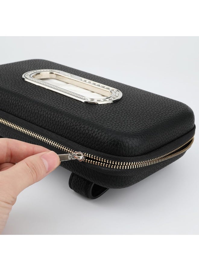 NOSKIN Car Tissue Holder, Premium PU Leather Sun Visor & Backseat Napkin Case, Black - Image 2