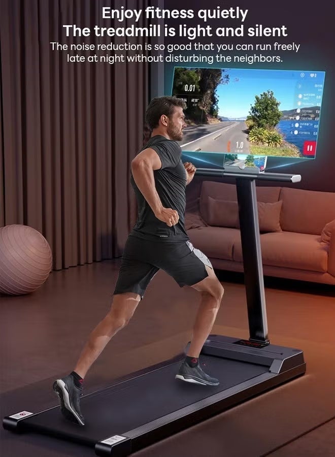 الحلم جهاز جري قابل للطي بقوة 2.5 حصان، قابل للطي، جهاز جري 2 في 1 تحت المكتب، سجادة مشي محمولة، جهاز تحكم عن بعد، شاشة LED، سعة وزن 300 رطل، مناسب للاستخدام في المكتب المنزلي، يمكن استخدامه للمشي والركض. - Image 3