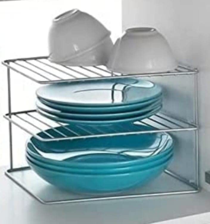 Zepdos Stainless Steel 3-Tier Storage Rack For Kitchen, Corner Dish Plate Stand Kitchen Multishelf (Silver, 1Pcfloor Mount, Shelf) - Image 2