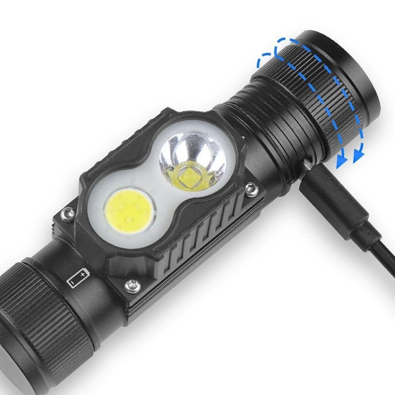 New LED Headlamp Type-C Rechargeable Outdoor Cycling Running Detachable Red Warning Strong Light - Image 4