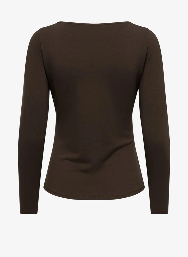 Only Onlelena Long Sleeve Boat Neck Top