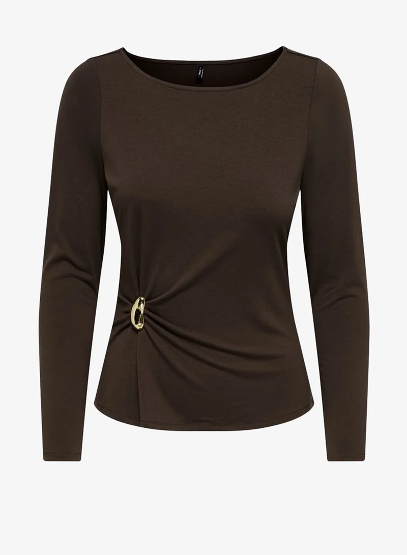 Only Onlelena Long Sleeve Boat Neck Top