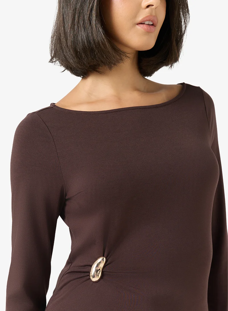 Only  Onlelena Long Sleeve Boat Neck Top for Women | Best Price UAE
